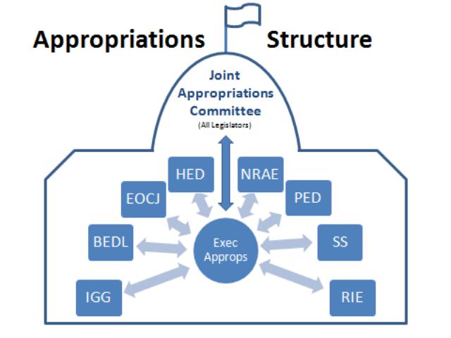 Graphic showing structure of appropriations committees